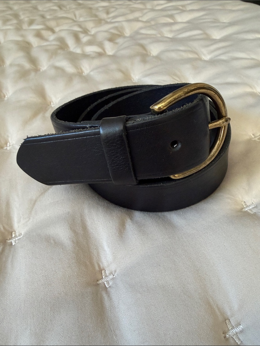 Black Leather Madewell Belt - 41”